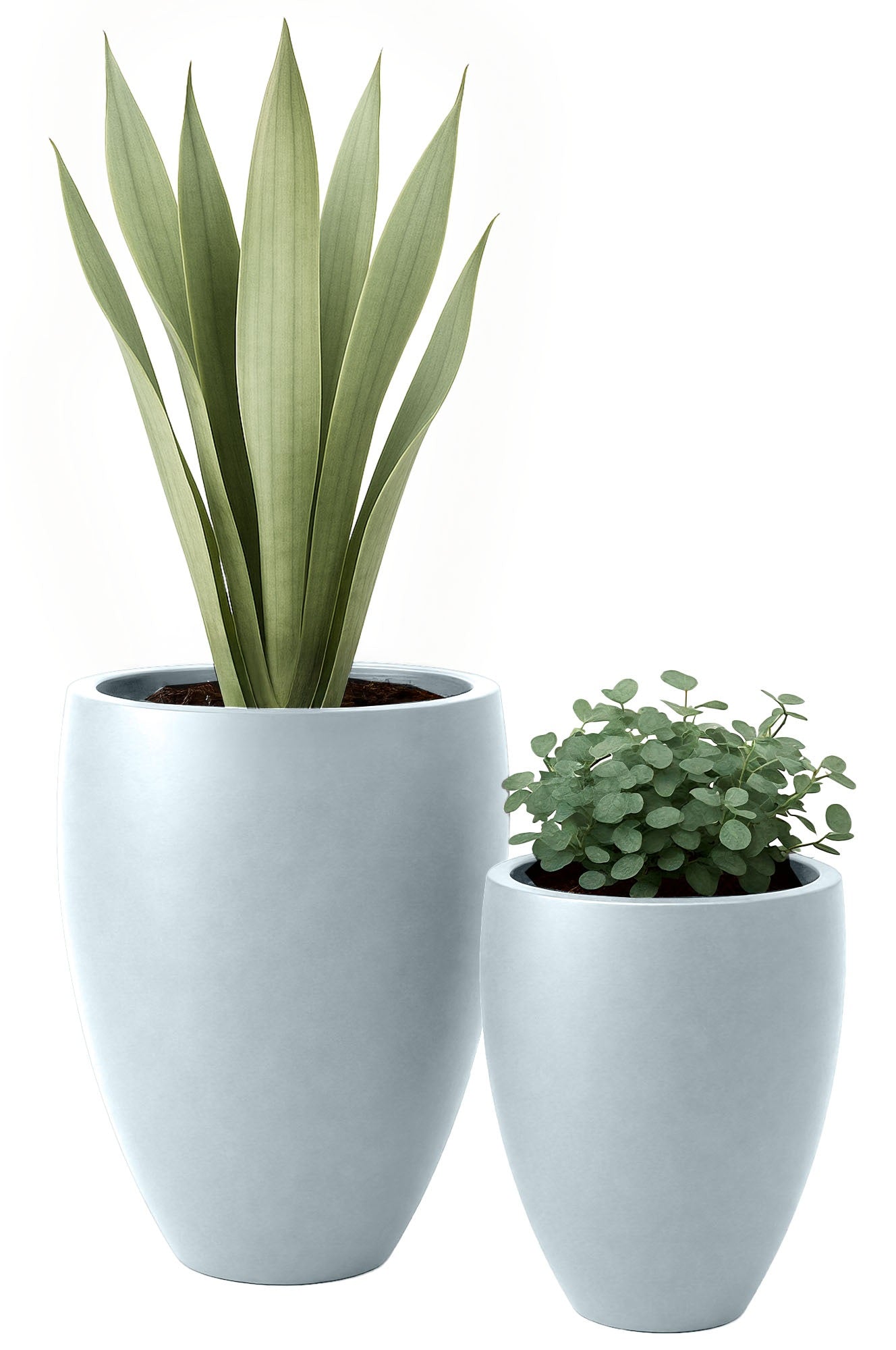 2-delige set plantenbakken - rond 2