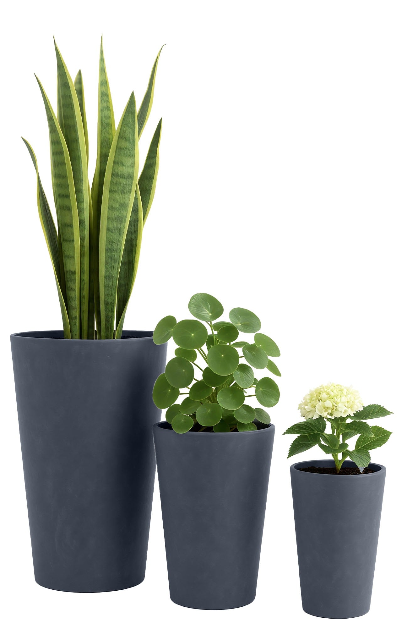 3-delige set plantenbakken – rond 3