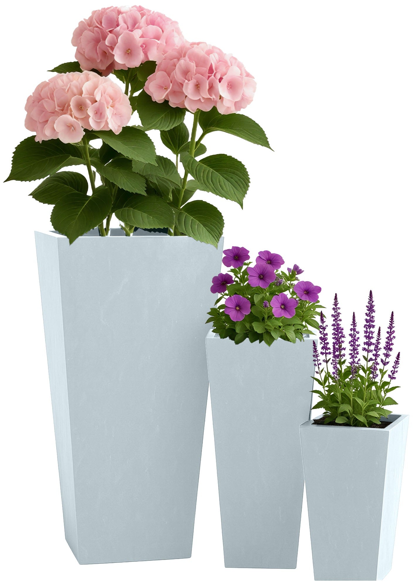 3-delige set plantenbakken – vierkant 2