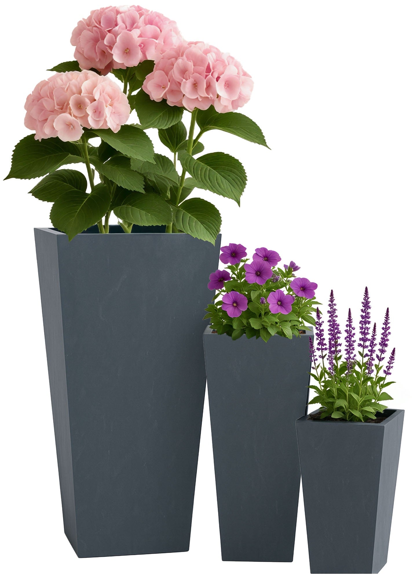 3-delige set plantenbakken – vierkant 2