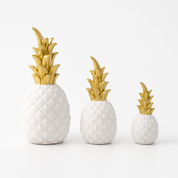 Ananas Decoratie Beelden – Goud, Zwart & Wit – 3 maten