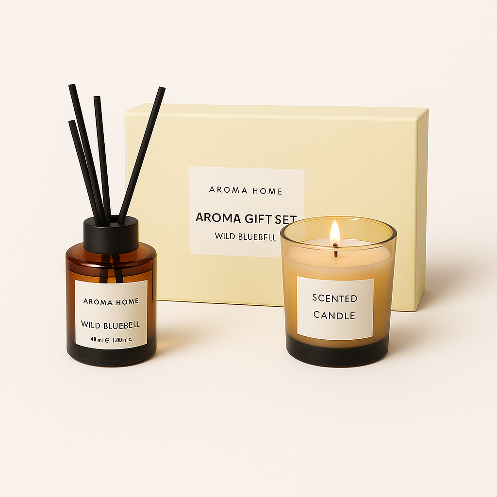 Cadeauset Geurkaars en Geurstokjes – Luxe Aroma Home Giftset