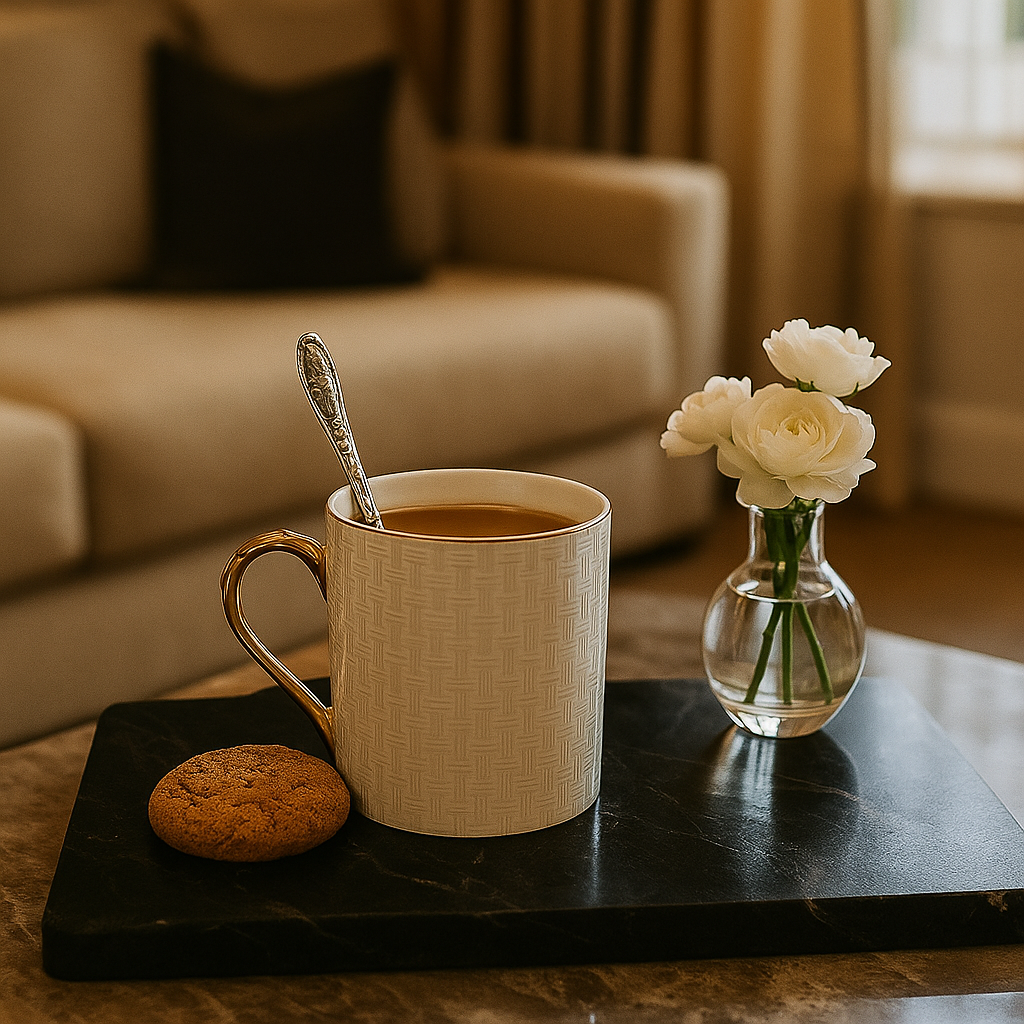 Chique mokken set met deksel en lepel – 400 ml