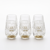 Facetgeslepen shotglas met goudfolie 6 stuks – Diamond Design
