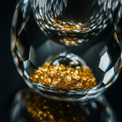 Facetgeslepen shotglas met goudfolie 6 stuks – Diamond Design