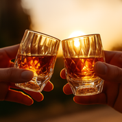 Facetgeslepen shotglas met goudfolie 6 stuks – Diamond Design