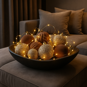 Fluwelen Kerstballen – Warm Bruin (12 stuks)