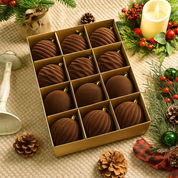 Fluwelen Kerstballen – Warm Bruin (12 stuks)