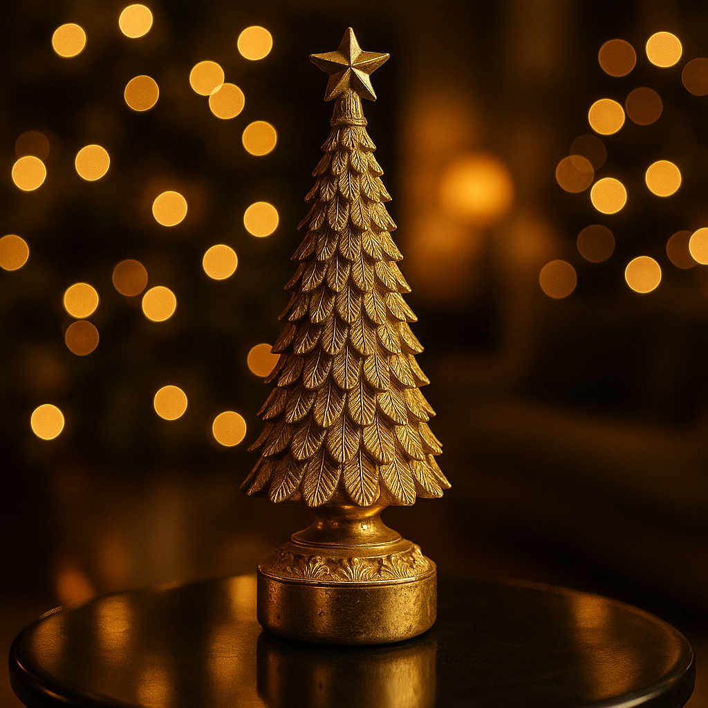 Gouden LED kerstboompje