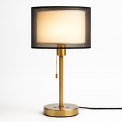 Tafellamp goud met stoffen kap – dimbaar in 3 standen