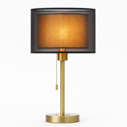 Tafellamp goud met stoffen kap – dimbaar in 3 standen