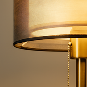 Tafellamp goud met stoffen kap – dimbaar in 3 standen