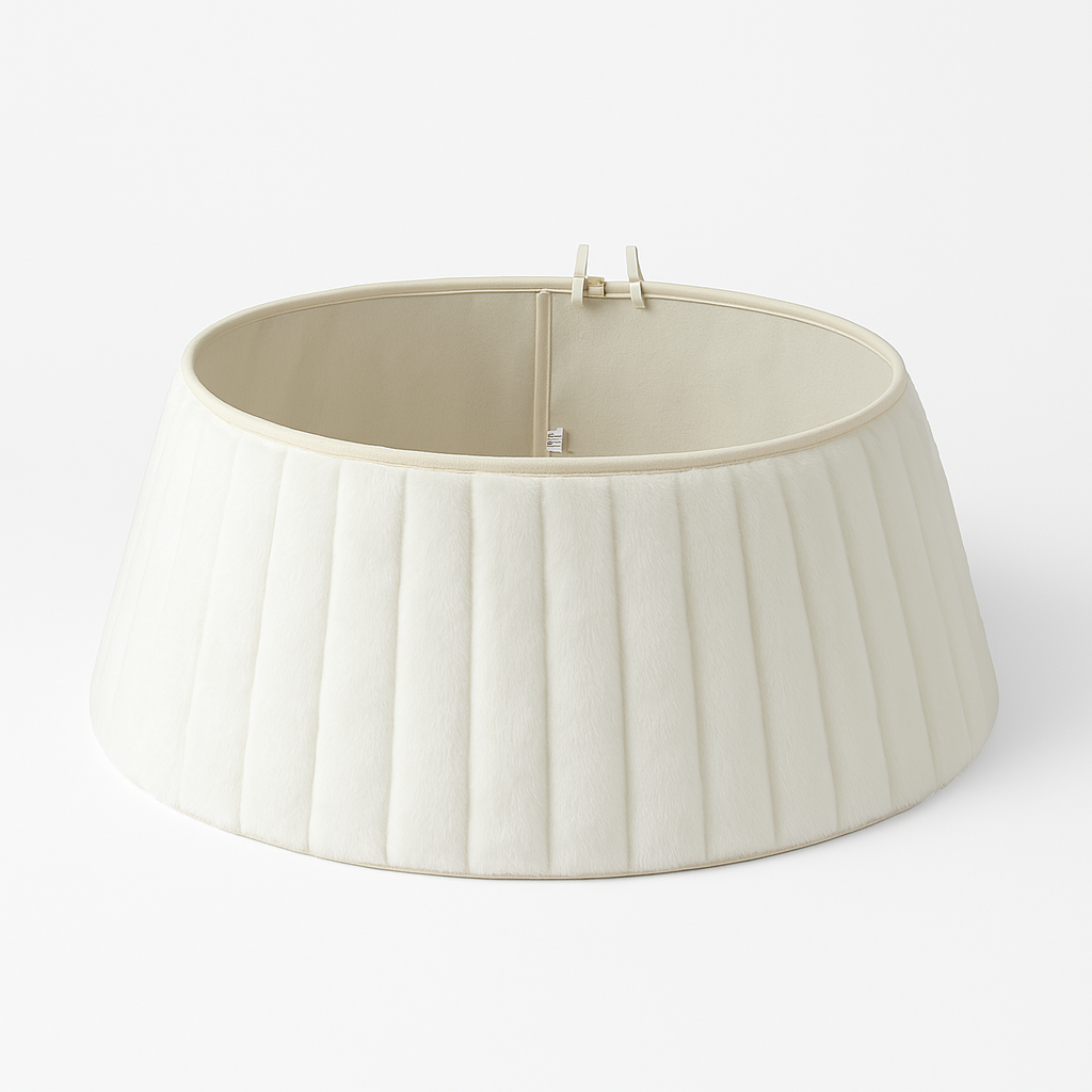 Witte kerstboomring met ribstructuur