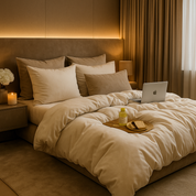 Zacht velvet dekbedovertrek – Beige