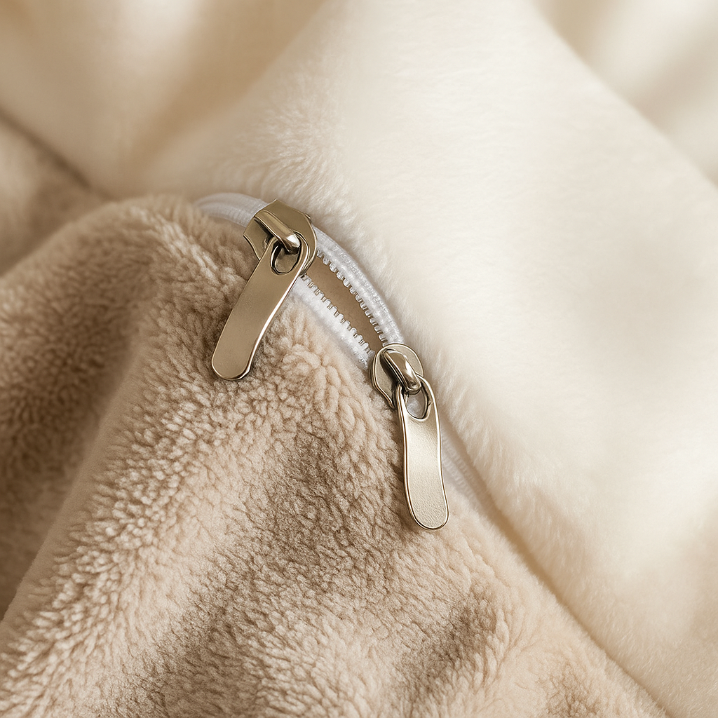 Zacht velvet dekbedovertrek – Beige