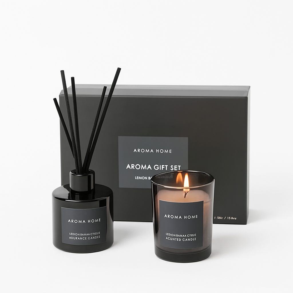 Cadeauset Geurkaars en Geurstokjes – Luxe Aroma Home Giftset